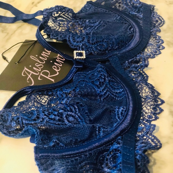 NWT - Aisling Reine - Natasha in Sapphire - luxury lace and mesh bra. - Picture 10 of 11